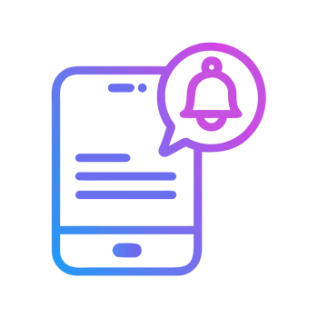 Mobile notification bell icon isolated on a transparent background phone alert png