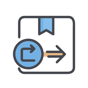 Package return process icon isolated on a transparent background arrow logistics png