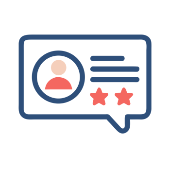 User feedback with stars isolated on a transparent background review profile png