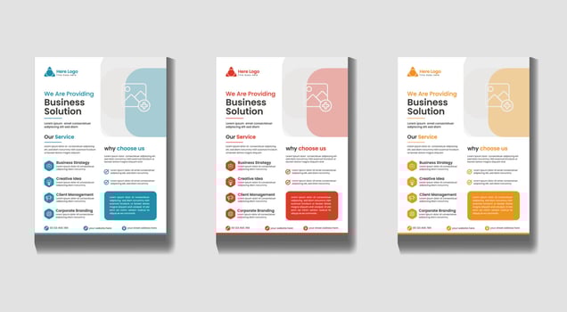 Business solution service flyers vector