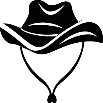 Traditional Western Cowboy Hat Icon for Rustic Ranch or Americana Graphics vector