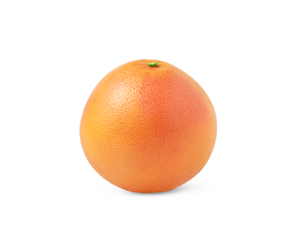 Juicy pink grapefruit isolated. Whole citrus fruit with clipping path. png