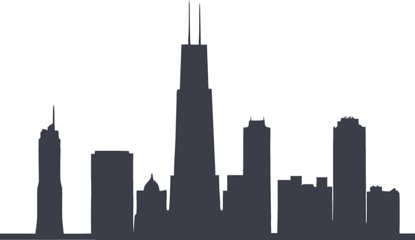 Silhouette of a modern city skyline vector