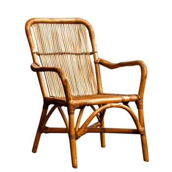 Handcrafted Rattan Chair with Unique Design Perfect for Home or Garden Decor png