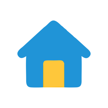 Simple Blue House Icon Yellow Door Home Sweet Home Illustration Childrens Design png