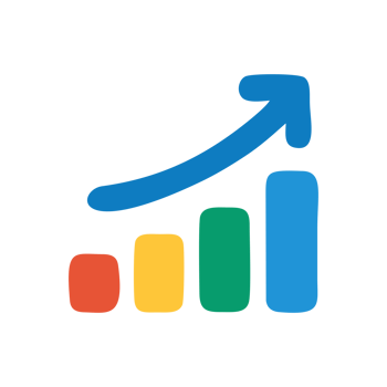 Colorful Hand Drawn Bar Graph Showing Exponential Growth Success Business Chart png