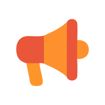 Modern Flat Design Orange Megaphone Announcement Icon Illustration png