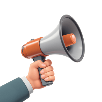 hand holding a megaphone on transparent png