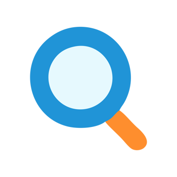 Modern Blue Orange Search Magnifying Glass Icon Digital Technology Interface Element png