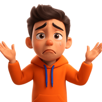 cartoon boy crying 3d illustration png