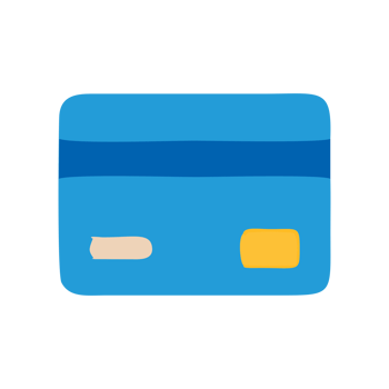 Simple Blue Credit Card Icon Digital Illustration Finance Banking Payment App Design png