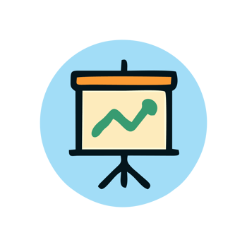 Hand Drawn Presentation Board Showing Upward Trending Graph Positive Business Growth Chart png