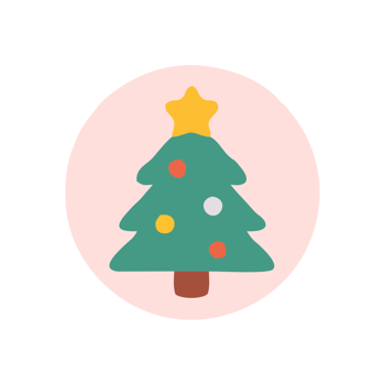 Minimalist Christmas Tree Icon Festive Holiday Design Pastel Color Palette Cute Cheerful Illustration png