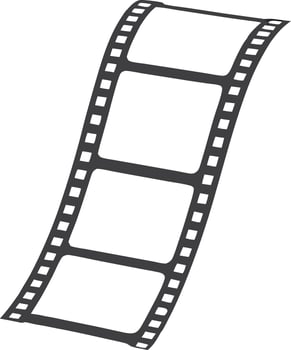 Curved film strip isolated on white background vector