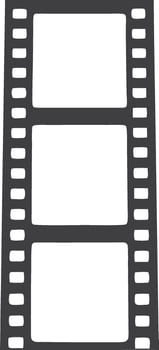 Vertical film strip isolated on white background vector