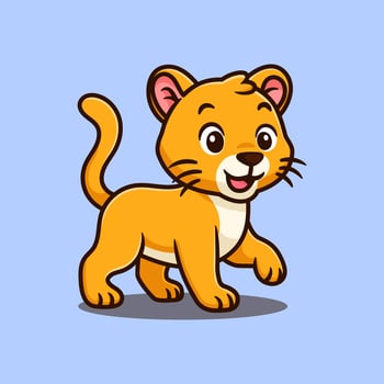 lion kid cute cartoon design walking vector