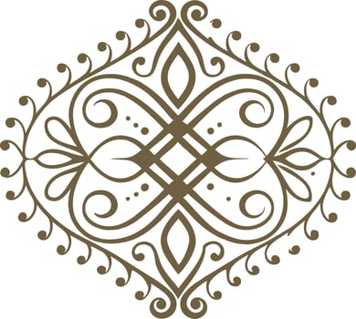 Elegant golden diamondshaped decorative motif with intricate details isolated on white vector