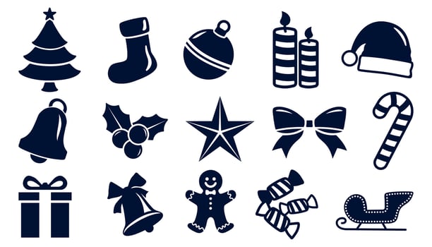 christmas symbol silhouette vector