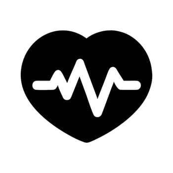 A Black Heart with White Heartbeat vector