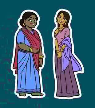 Illustration of traditional Indian women vector