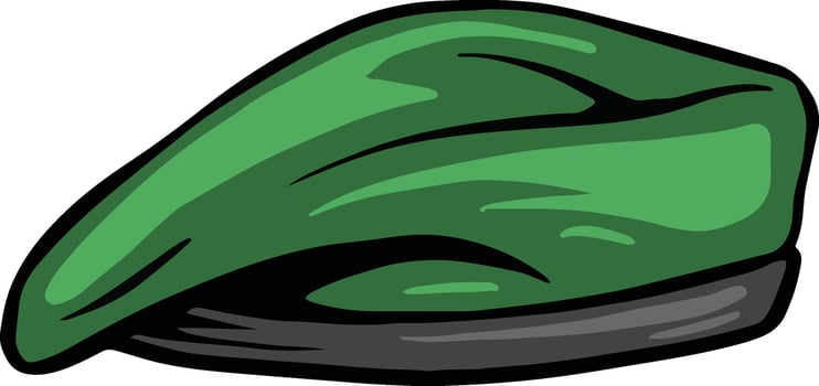 Green beret hat illustration vector