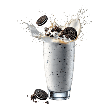 Creamy milkshake with chocolate cookies milk splash delicious dessert treat png