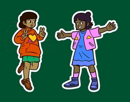 Cartoon kids having fun together vector