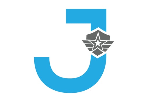 General army with latter J logo design concept vector