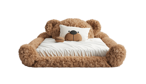 Teddy Bear Pet Bed Cozy Plush Dog Cat Sleeper Cute Animal Furniture png