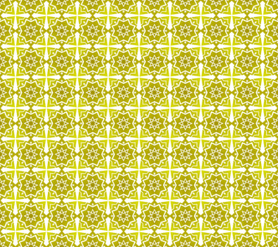 Seamless islamic pattern green yellow geometric star tile mosaic background vector