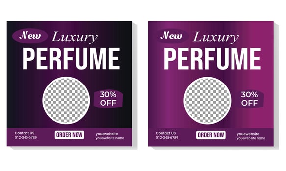 Luxury Perfume Social Media Post Banner Design vector