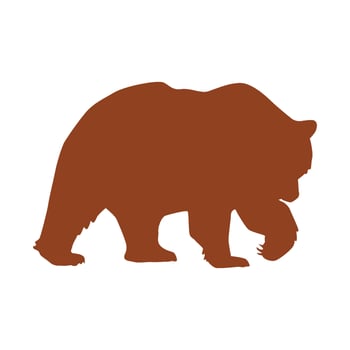 Striking Brown Bear Silhouette Symbol of Wild Nature vector
