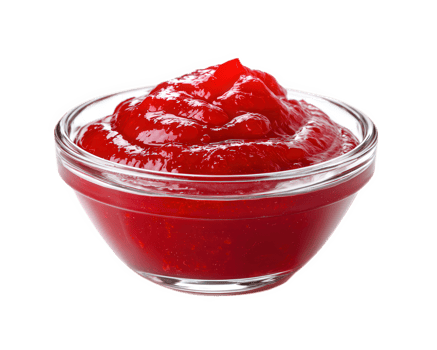Glass bowl red salsa tomato sauce isolated transparency background fresh condiment glossy delicious perfect for dipping and adding flavor to meals vibrant and appetizing appearance png