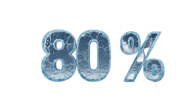 Ice Cold Eighty Percent Numbers Transparent Background png