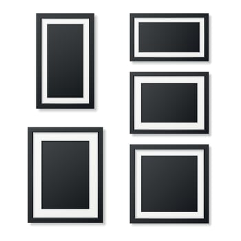 Frame Set for Wall Decoration and Interior Design. Realistic Photo Frame Collection vector