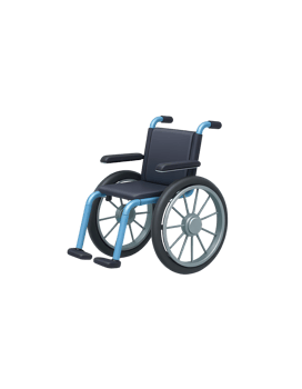 Isolated Blue and Black Wheelchair on transparent Background png