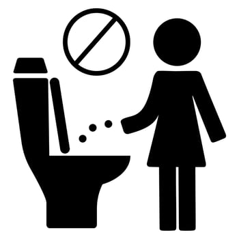 Symbolic restroom sign with male figure and no smoking icon vector