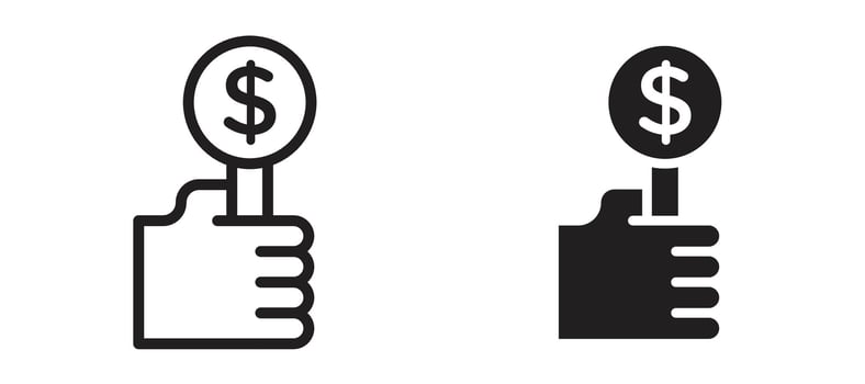 Auction icon In Flat and stroke Style For App, UI, Websites. Black Illustration. vector