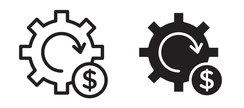 Business model icon In Flat and stroke Style For App, UI, Websites. Black Illustration. vector