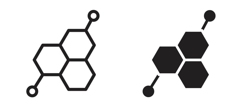 Hormones icon In Flat and stroke Style For App, UI, Websites. Black Illustration. vector