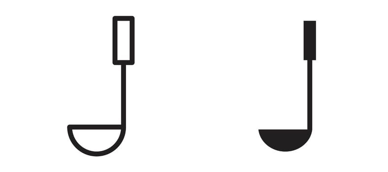 Ladle icon In Flat and stroke Style For App, UI, Websites. Black Illustration. vector