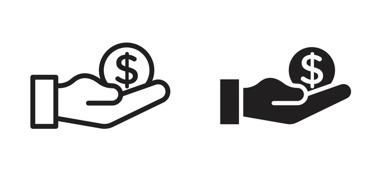 loan icon In Flat and stroke Style For App, UI, Websites. Black Illustration. vector