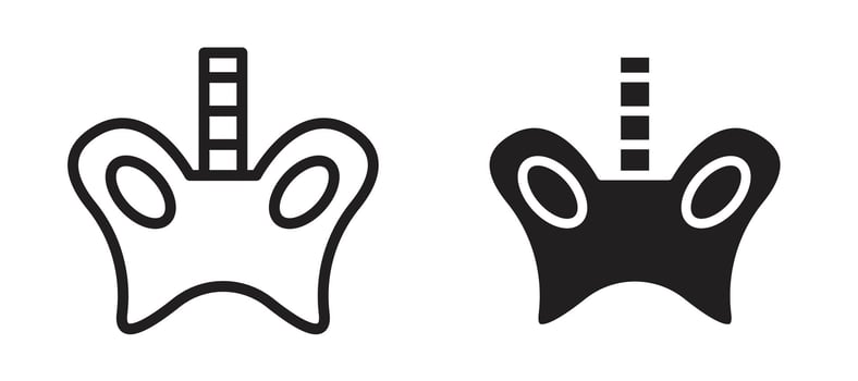 Pelvic area icon In Flat and stroke Style For App, UI, Websites. Black Illustration. vector