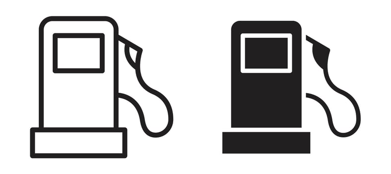 petrol icon In Flat and stroke Style For App, UI, Websites. Black Illustration. vector