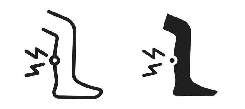 Shin pain icon In Flat and stroke Style For App, UI, Websites. Black Illustration. vector