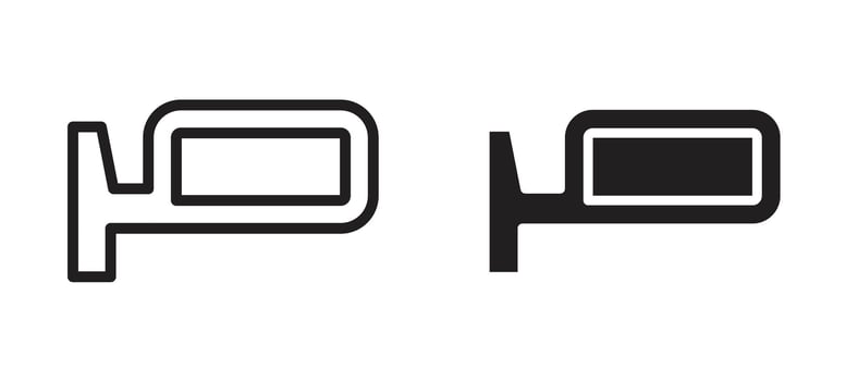 Side mirror icon In Flat and stroke Style For App, UI, Websites. Black Illustration. vector