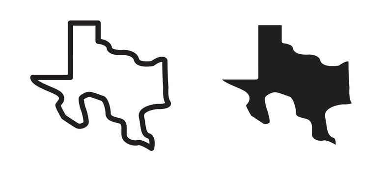 Texas icon In Flat and stroke Style For App, UI, Websites. Black Illustration. vector