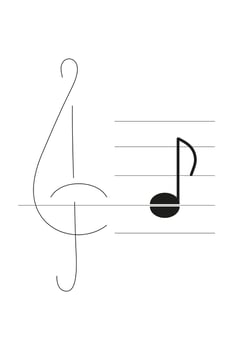 treble clef black vector