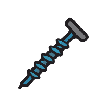 Hand Drawn Blue Screw Illustration Isolated on Transparent Background Simple Design Element png