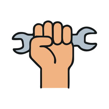 Strong Hand Holding Wrench Tool Icon Repair Maintenance Power Determination png